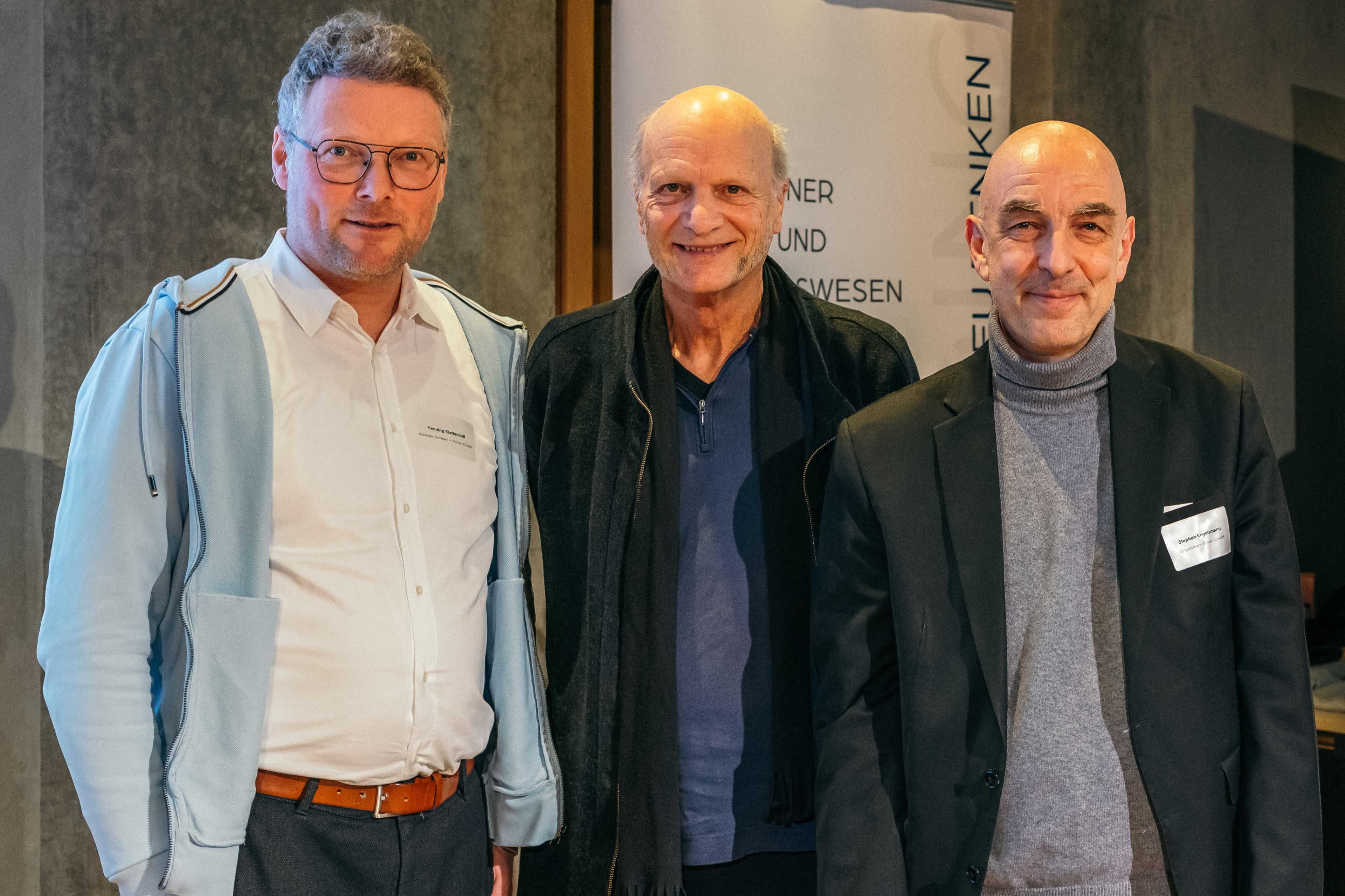 Bild 4 Henning Klattenhoff (Assmann Beraten + Planen), Prof. Michael Staffa (ifb frohloff staffa kühl ecker); Prof. Stephan Engelsmann (Engelsmann Peters)